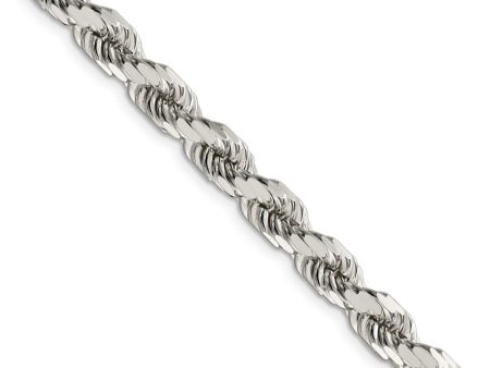 Men s 7mm Sterling Silver D C 8 Sided Solid Rope Chain Necklace Online