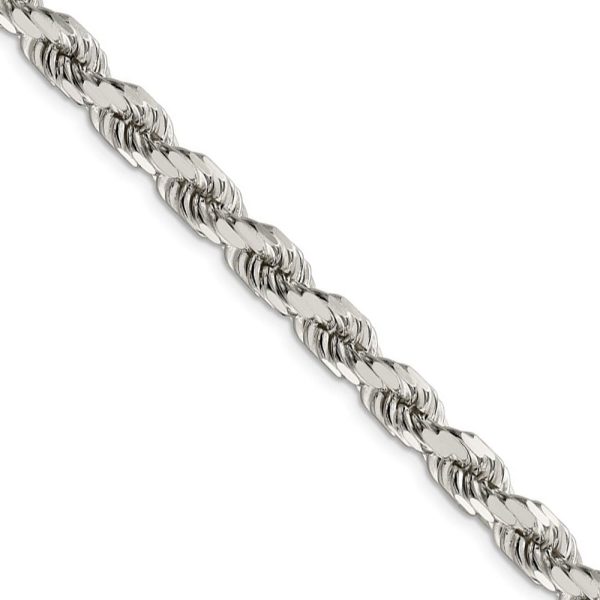 Men s 7mm Sterling Silver D C 8 Sided Solid Rope Chain Necklace Online