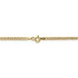 2.4mm 14k Yellow Gold Hollow Anchor Chain Necklace Online now