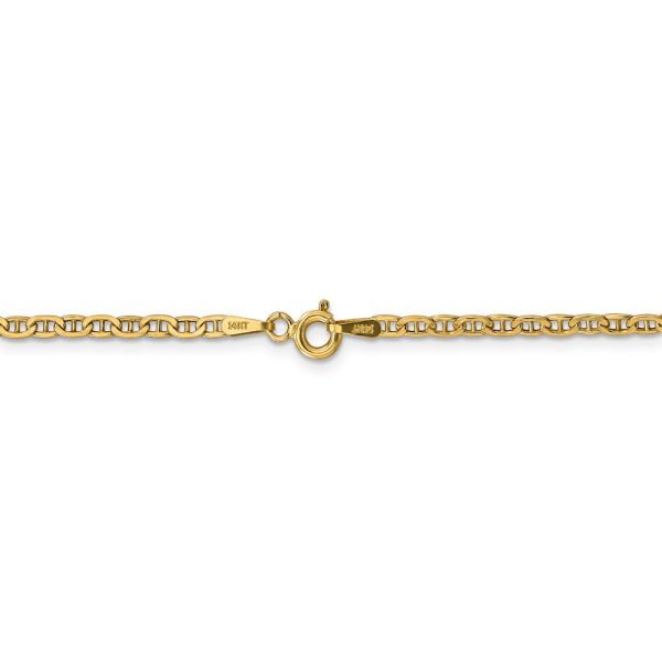 2.4mm 14k Yellow Gold Hollow Anchor Chain Necklace Online now