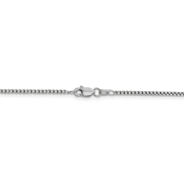 1.5mm 14k White Gold Hollow Round Box Chain Necklace Online Sale