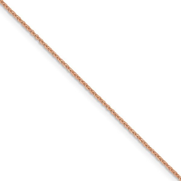 1.1mm 14K Rose Gold Solid Flat Cable Chain Necklace Hot on Sale