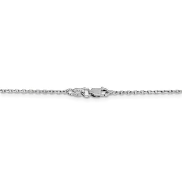 1.5mm 14k White Gold Diamond Cut Solid Rolo Chain Necklace Fashion