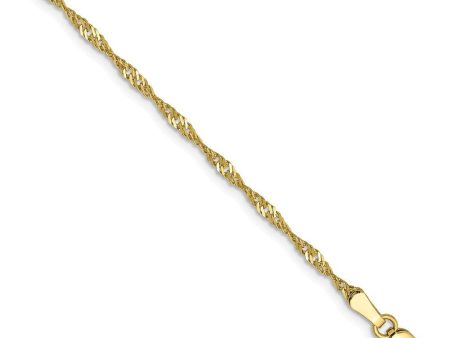 1.7mm, 10k Yellow Gold, Singapore Chain Anklet or Bracelet Online