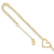 14k Yellow or White Gold Open Heart Double Strand Anklet, 9-10 Inch For Discount