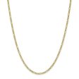 2.5mm 10k Yellow Gold Hollow Figaro Chain Necklace Fashion