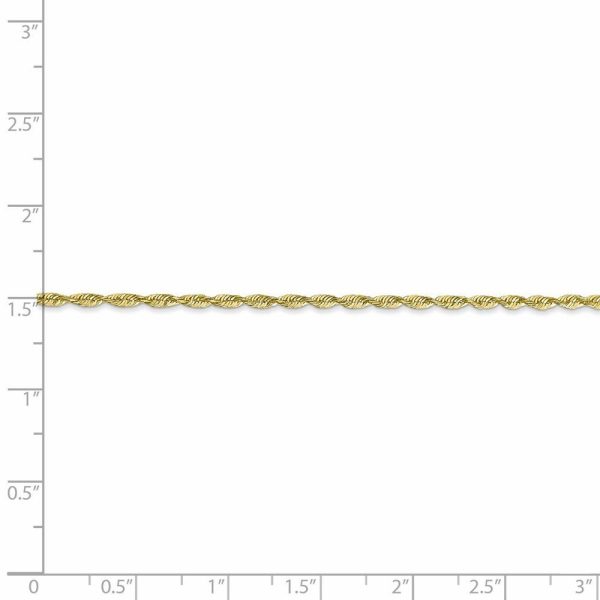 1.8mm 10k Yellow Gold Diamond Cut Hollow Rope Chain Necklace Hot on Sale