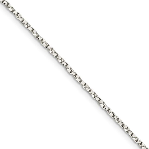 1.75mm Sterling Silver, Solid Twisted Box Chain Necklace Fashion