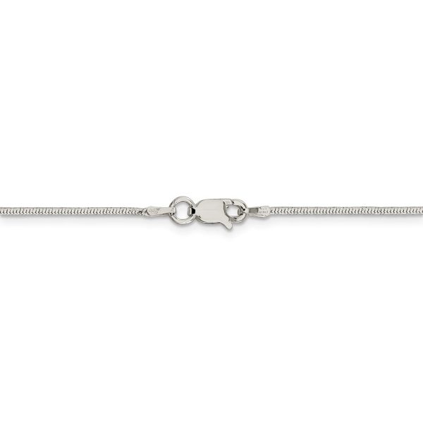 1.25mm Sterling Silver Diamond Cut Round Snake Chain Necklace For Sale