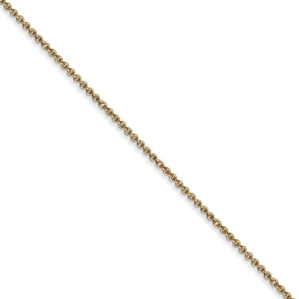 1.1mm 14k Yellow Gold Solid Round Cable Chain Necklace For Cheap