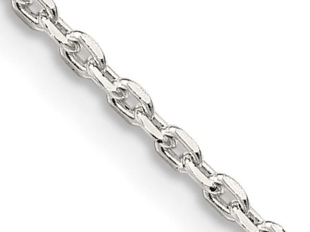 1.5mm Sterling Silver Solid Beveled Oval Cable Chain Necklace For Cheap