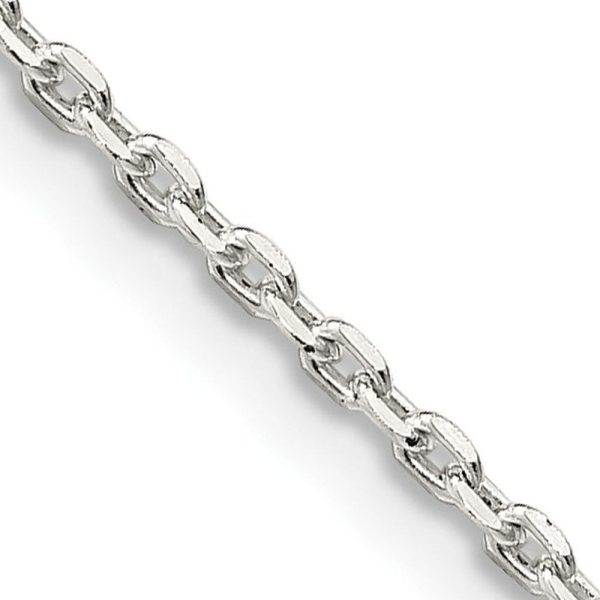 1.5mm Sterling Silver Solid Beveled Oval Cable Chain Necklace For Cheap