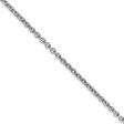 2.2mm, 14k White Gold, Solid Cable Chain Necklace Fashion