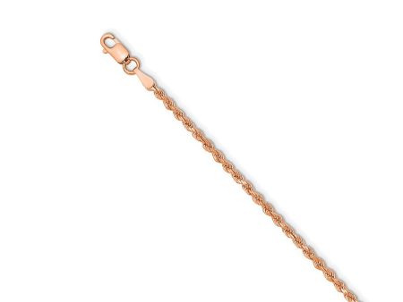 14k Rose Gold 2mm Handmade D C Solid Rope Chain Necklace Online Hot Sale