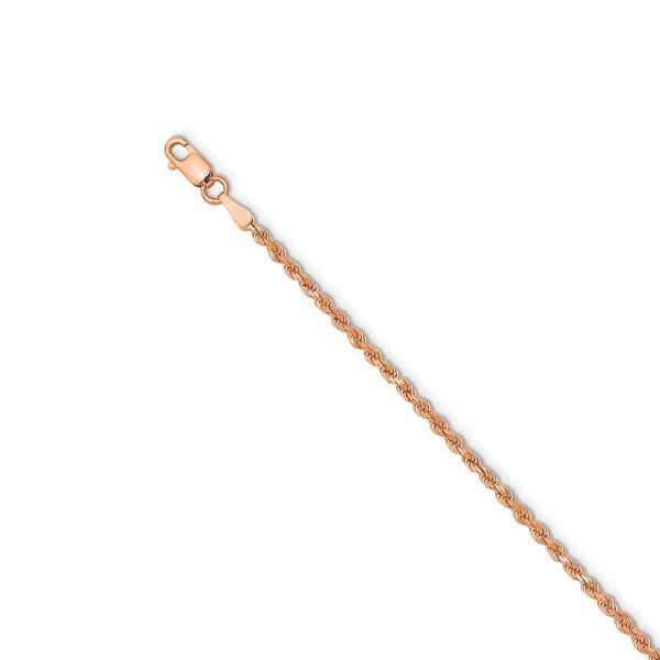 14k Rose Gold 2mm Handmade D C Solid Rope Chain Necklace Online Hot Sale