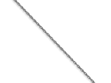 0.6mm, 14k White Gold, Cable Rope Chain Necklace For Cheap