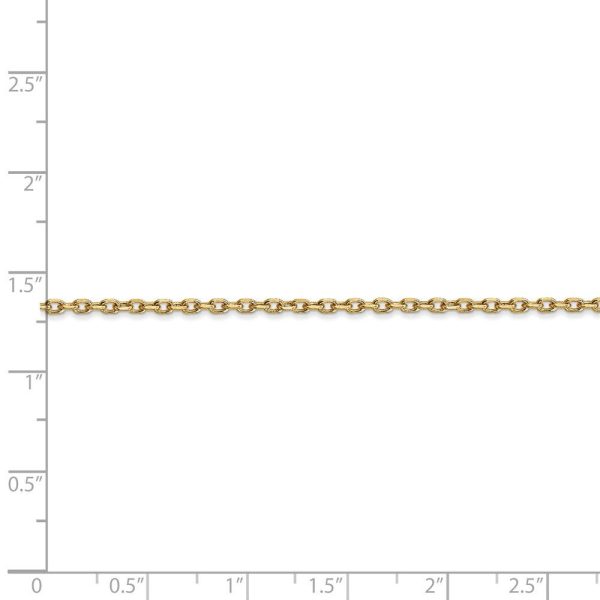 1.8mm, 14k Yellow Gold Diamond Cut Solid Cable Chain Necklace Cheap