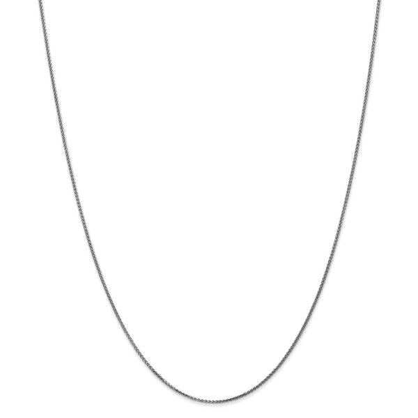 1mm, 14k White Gold, Solid Diamond Cut Spiga Chain Necklace Fashion