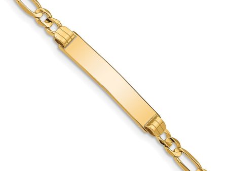 14k Yellow Gold Figaro I.D. Bracelet with Lobster Clasp - 7 Inch Online Hot Sale