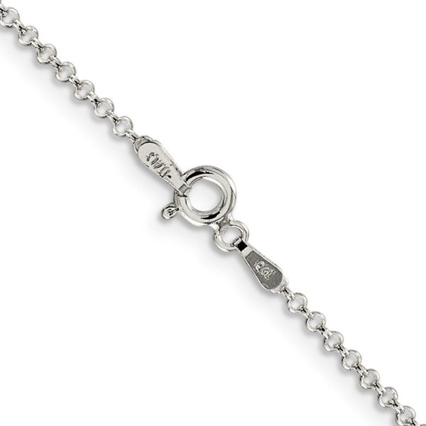 1.5mm, Sterling Silver Solid Rolo Chain Necklace Hot on Sale