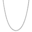 2.5mm 14k White Gold Hollow Figaro Chain Necklace Online Sale