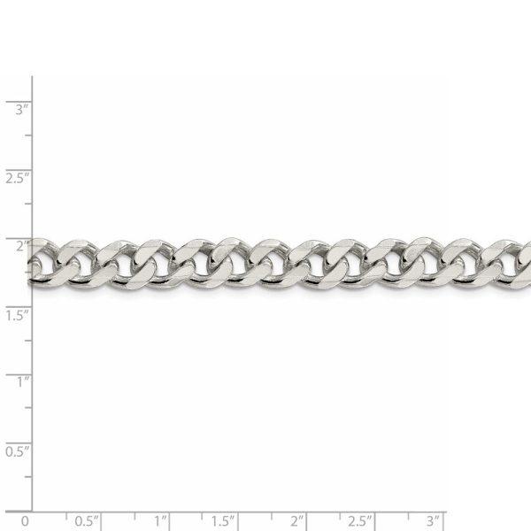 Men s 9mm, Sterling Silver Solid Flat Curb Chain Necklace Online