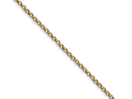 1.55mm 14k Yellow Gold Solid Rolo Pendant Chain Online