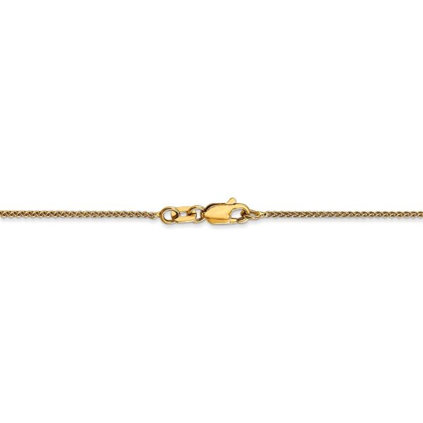 1mm 14k Yellow Gold Solid Wheat Chain Necklace For Sale