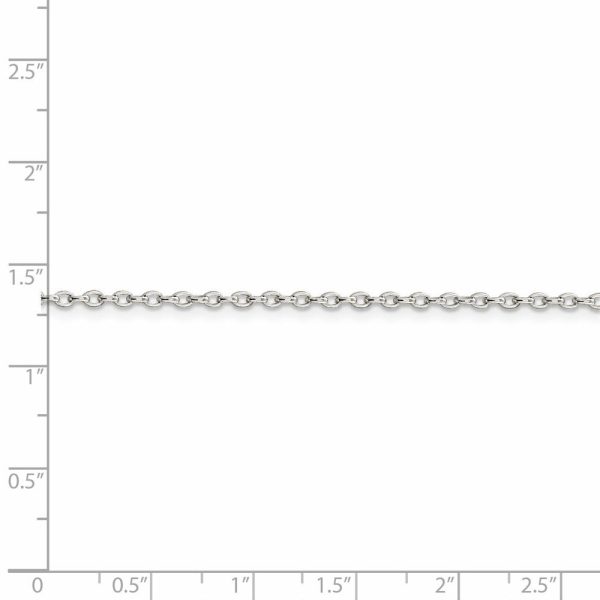 1.6mm Sterling Silver Solid Oval Rolo Chain Necklace For Cheap