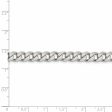 Men s 7mm, Sterling Silver Solid Pave Curb Chain Necklace Supply