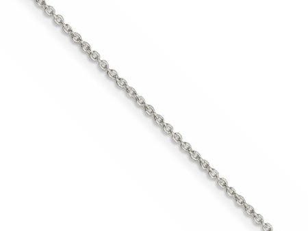 1.25mm Rhodium Plated Sterling Silver Solid Cable Chain Necklace Online Hot Sale