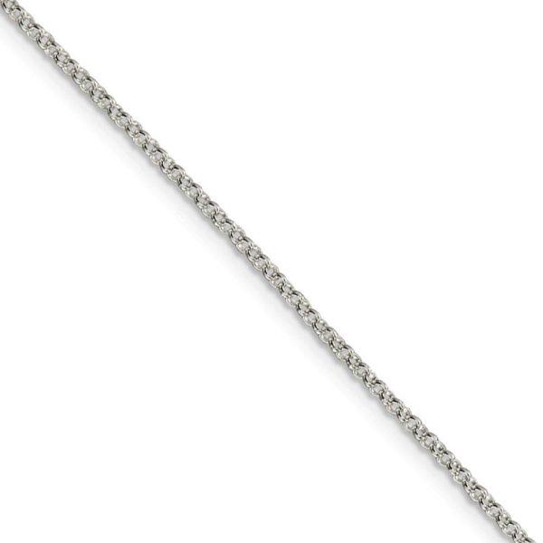 1.5mm, Sterling Silver Solid Rolo Chain Necklace Hot on Sale