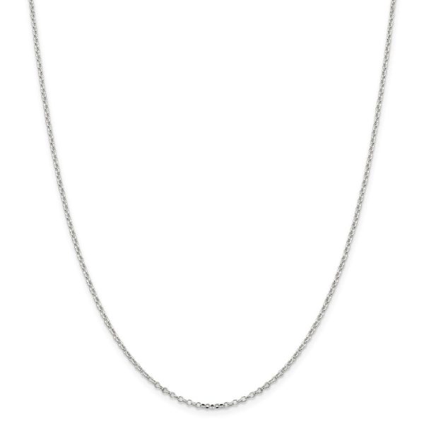 1.75mm Sterling Silver D C Solid Open Cable Chain Necklace Discount