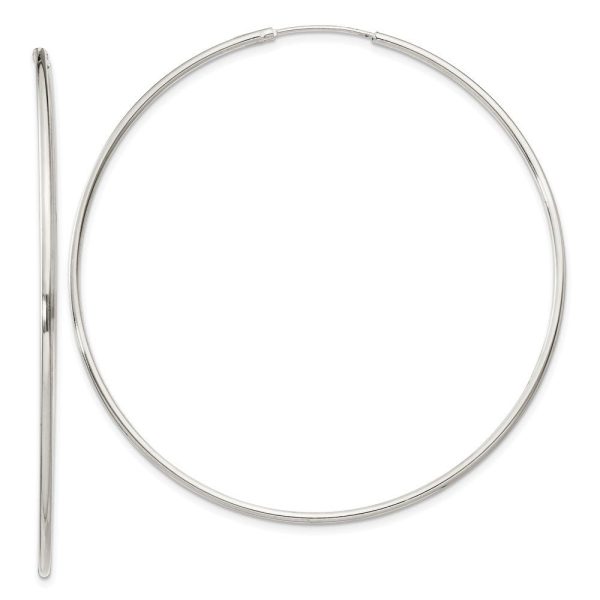 1.3mm, Sterling Silver, Endless Hoop Earrings - 54mm (2 1 8 Inch) Sale