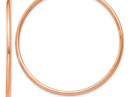 1.5mm x 38mm 14k Rose Gold Polished Endless Tube Hoop Earrings Hot on Sale