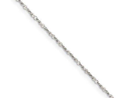 1.4mm Sterling Silver, Twisted Serpentine Chain Necklace For Sale