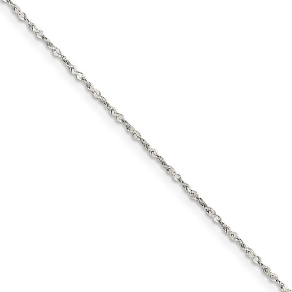 1.4mm Sterling Silver, Twisted Serpentine Chain Necklace For Sale