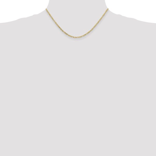 2.2mm, 10k Yellow Gold, Solid Concave Figaro Chain Necklace Online Sale