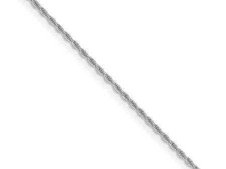 1.3mm 14k White Gold Classic Solid Rope Chain Necklace Online Hot Sale