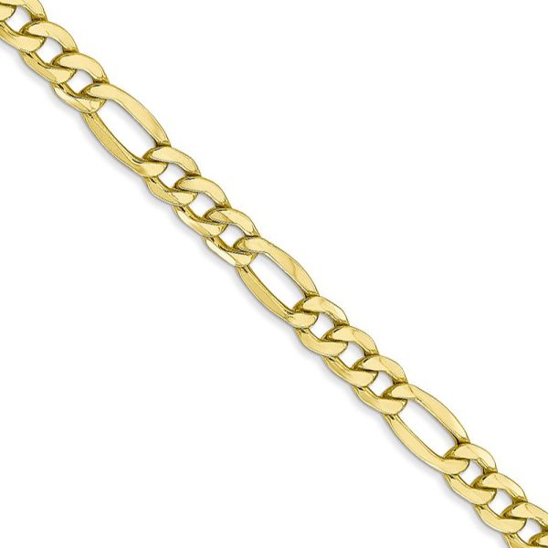 10k Yellow Gold 5.35mm Hollow Figaro Chain Necklace Online