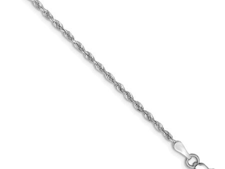 1.8mm, 14k White Gold D C Quadruple Rope Chain Anklet or Bracelet Supply