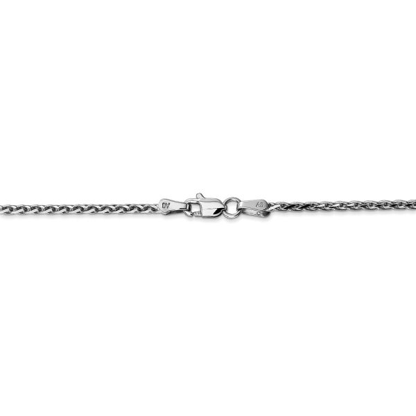 1.9mm, 14k White Gold, Solid D C Round Wheat Chain Necklace Sale