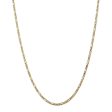 2.75mm 14k Yellow Gold Solid Flat Figaro Chain Necklace Online