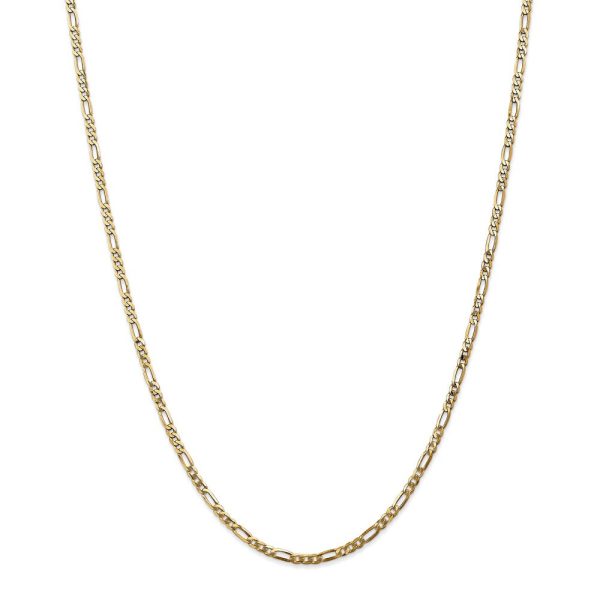 2.75mm 14k Yellow Gold Solid Flat Figaro Chain Necklace Online