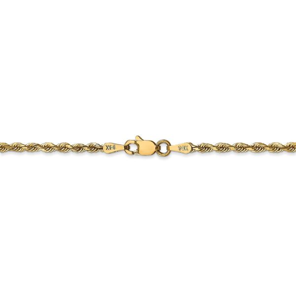 2.25mm, 14k Yellow Gold, D C Quadruple Rope Chain Necklace For Cheap