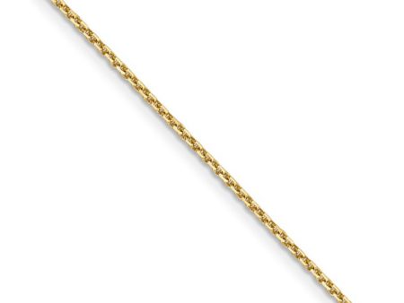 1.4mm, 14k Yellow Gold, Diamond Cut Solid Cable Chain Necklace Fashion