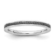 2.25mm Sterling Silver Stackable Black Ruthenium Plated Channeled Band Online now