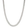 Men s 7.5mm Sterling Silver Solid Flat Curb Chain Necklace Hot on Sale