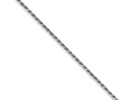 1.15mm, 14k White Gold, Diamond Cut Solid Rope Chain Necklace Online