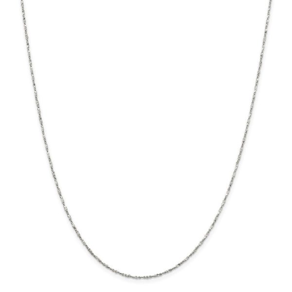 1.4mm Sterling Silver, Twisted Serpentine Chain Necklace For Sale